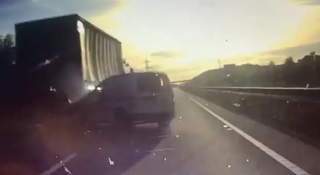 Van crashes into lorry