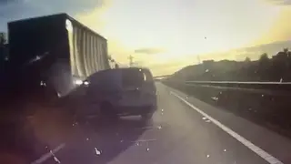 Van crashes into lorry
