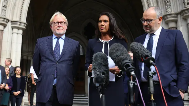 Brexit campaigner Gina Miller speaks at the High Court after today's ruling