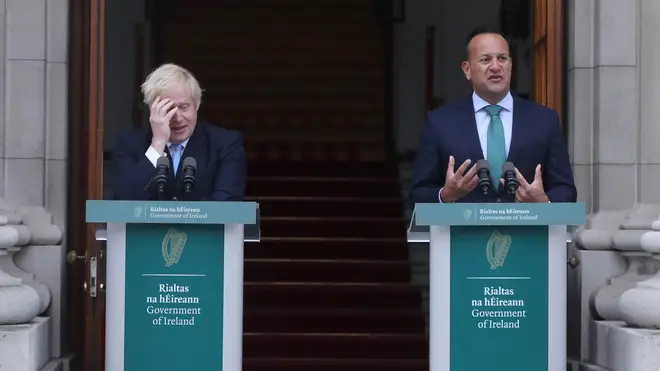 Boris Johnson and Leo Varadkar in Dublin today
