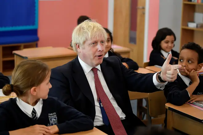 Boris Johnson spoke with year four and year six pupils during a visit to Pimlico.