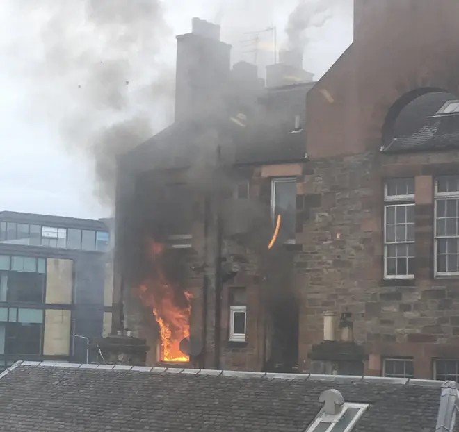 Huge flames poured from the Fountainbridge block