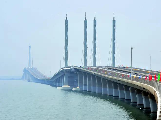 The longest bridge in the world, the Jiaozhou Bay Bridge