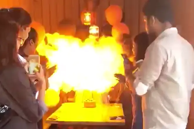 Birthday balloons explode