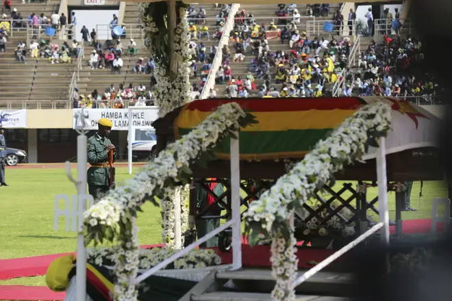 There were many empty seats as the state funeral for Robert Mugabe was held in Zimbabwe.