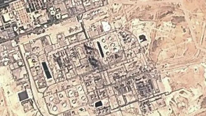 Saudi Aramco's Abqaiq oil processing facility in Buqyaq, Saudi Arabia after the attack