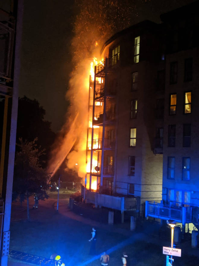 Firefighters tackled the blaze through the night