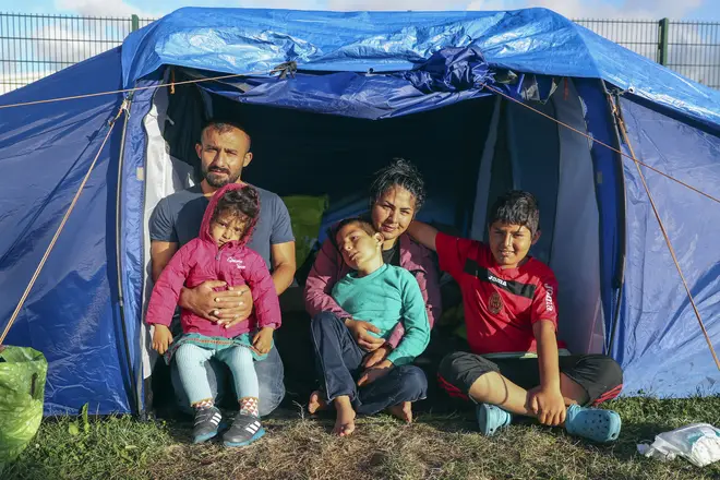 Families with children were among those evicted from the camp