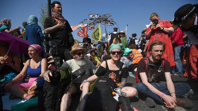 Extinction Rebellion protesters blocked Waterloo Bridge in April