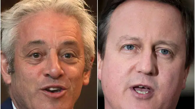 Outgoing Commons Speaker John Bercow and former Prime Minister David Cameron