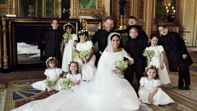 The page boys and bridesmaids along with the Duke and Duchess