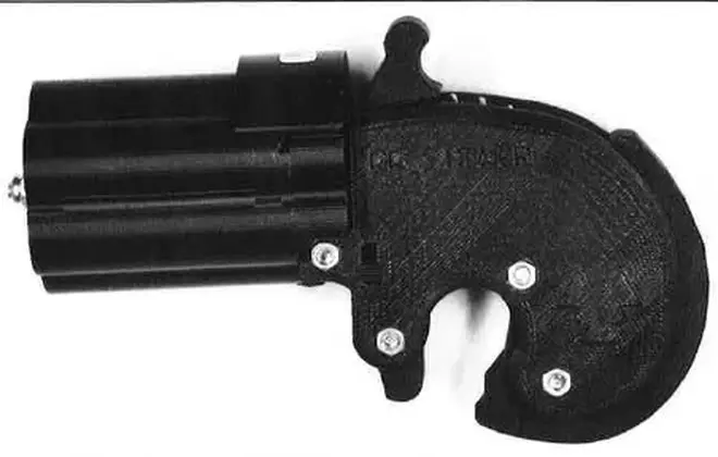 The firearm was produced using a 3D printer