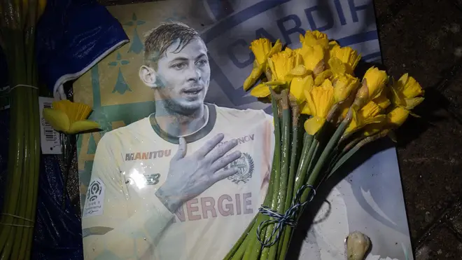 A tribute at Cardiff City Stadium for Emiliano Sala.
