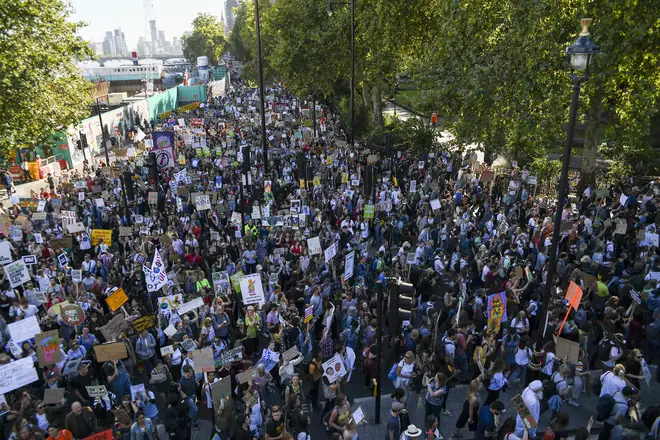 London protestors demonstrate about climate change
