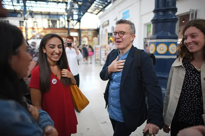 Tom Watson was met with cheers when arriving at Brighton Station
