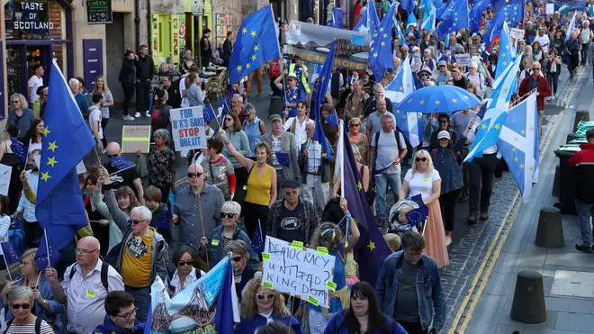 Protestors in Scotland march against Brexit