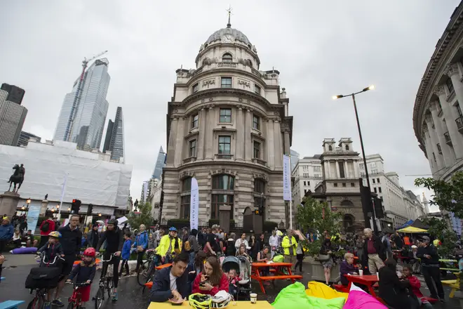 Bank junction was almost unrecognisable as it was turned into a festival space