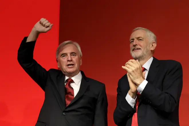 Labour leader Jeremy Corbyn and Shadow Chancellor John McDonell at the Labour Party conference