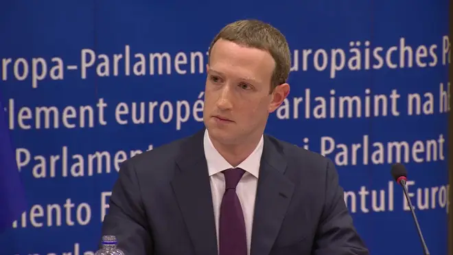Mark Zuckerberg's look when Nigel Farage told him Trump wouldn't have happened without Facebook