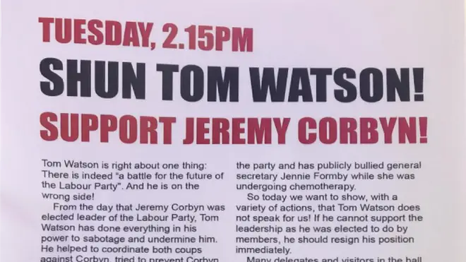 Corbyn Supporters Plan Tom Watson Speech Walkout At Labour Conference