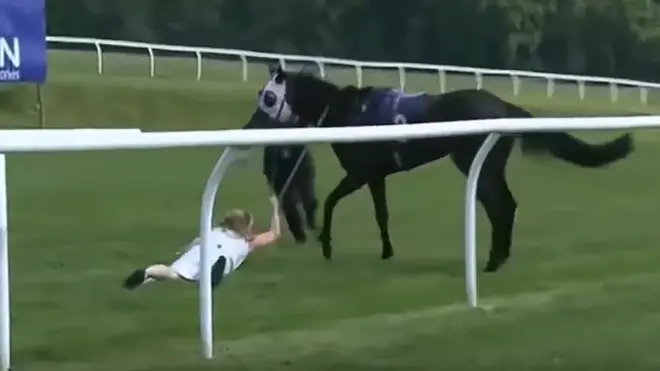 TV presenter Hayley Moore managed to bring the horse under control