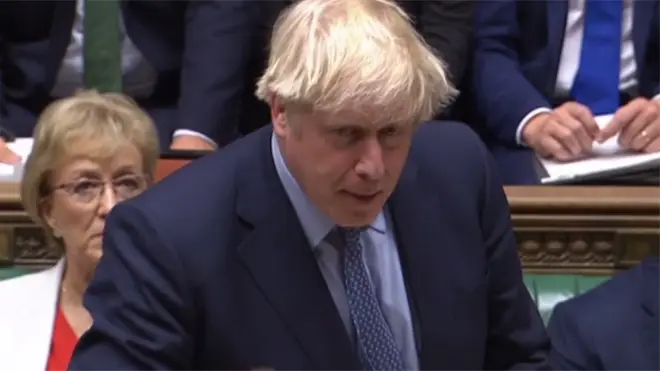 Boris Johnson was addressing MPs this evening