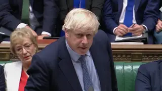 Boris Johnson's comments were met with shouts of "shame" in the commons