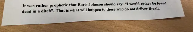 Jess Philips released a death threat she received this week, seemingly using Boris Johnson's words