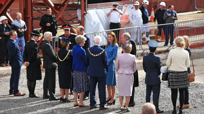 The royals and Sir David were given a tour of the vessel