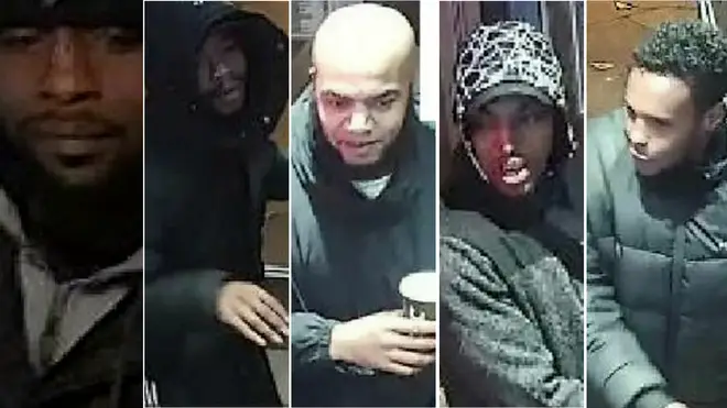 Police want to speak to five suspects