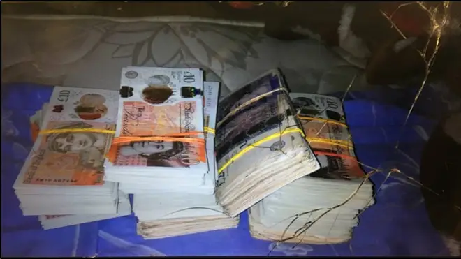 A photos of the stolen cash, which were found on Gica-Fanica Radu’s phone.