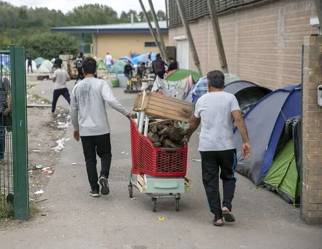 The Espace Jeunes du Moulin gym, where migrants are being held in Dunkirk