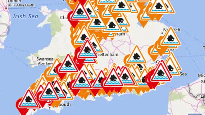 61 flood warnings have been issued across England and Wales as more rain is expected over the next two days.