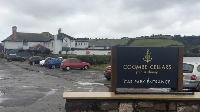 Pub-goers were trapped until after midnight by rising floodwaters at the pub in Devon