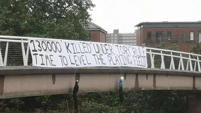 The banner in Manchester