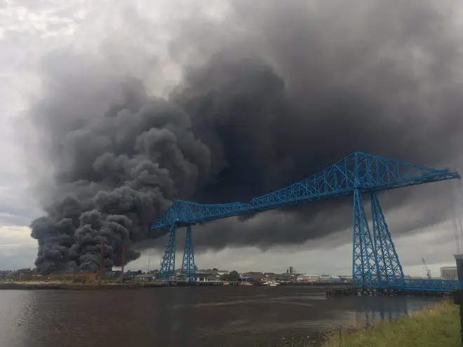 A large fire has broken out near Middlesborough College