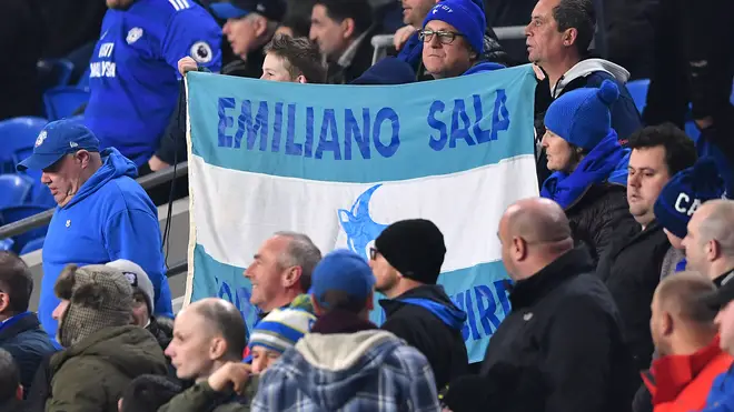 Cardiff City fans pay tribute to the late striker