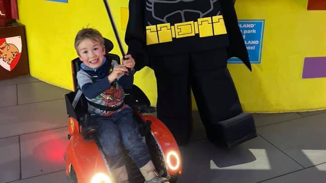 Sebby got to meet Batman later in the day, saving the visit from disaster