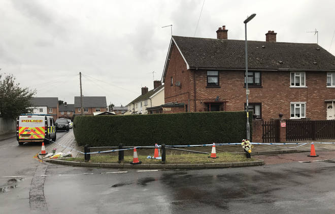 Police outside at a property in Edinburgh Drive, Wisbech, Cambridgeshire after the death of a man aged in his 80s