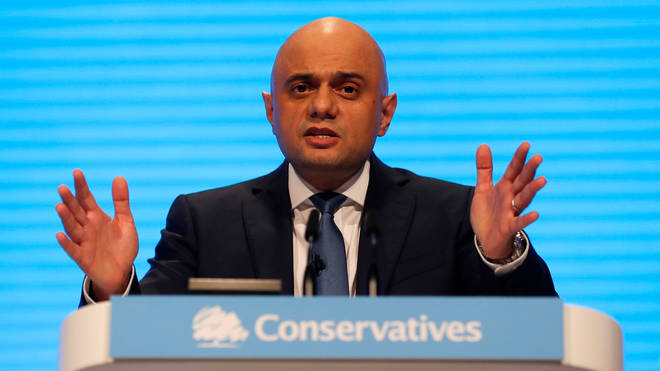 Chancellor Sajid Javid speaking at the Conservative Party Conference