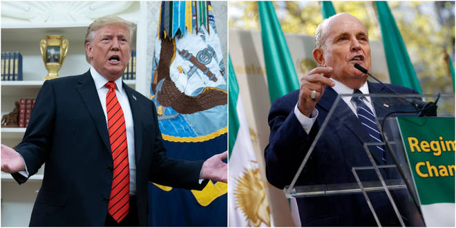 Donald Trump (left) and his attorney Rudy Giuliani (right)