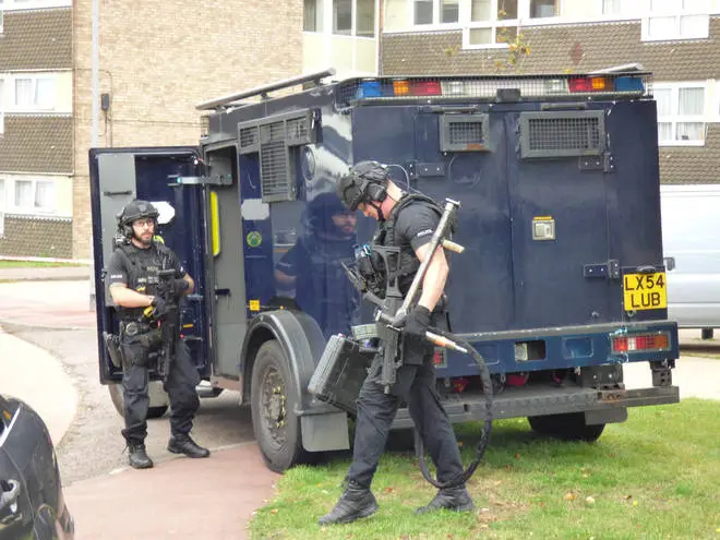 Armed police in Southend