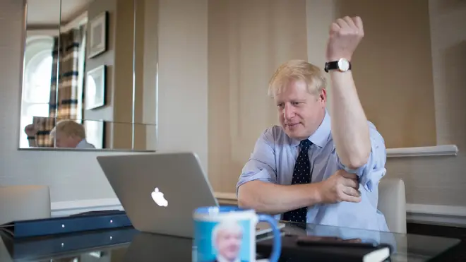 Prime Minister Boris Johnson prepares his keynote speech