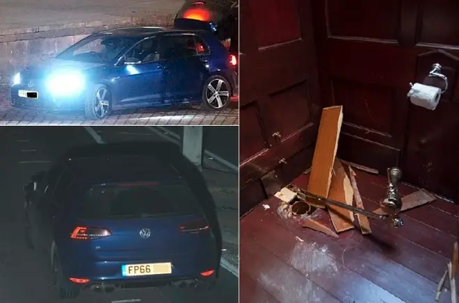 Police have released CCTV images of a vehicle believed to have been involved in the burglary of the toilet
