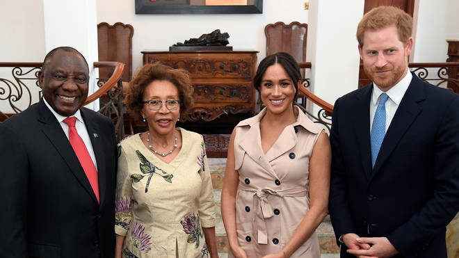 The royal couple met South Africa's President Cyril Ramaphosa and First Lady Dr Tshepo Motsepe