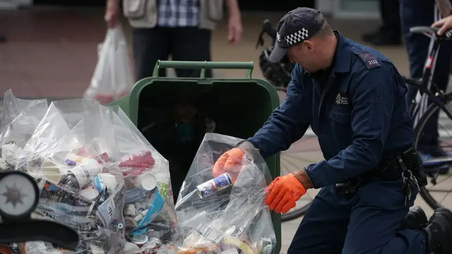 Police search near the crime scene in Newcastle