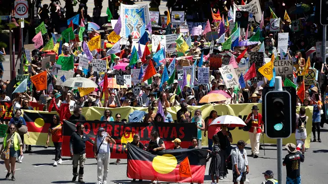 Protesters took to the streets of Brisbane, Australia, on the first day of action