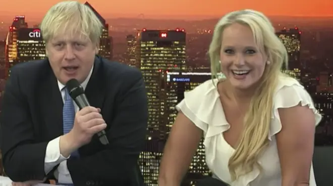 Ms Arcuri pictured with Boris Johnson during a tech summit