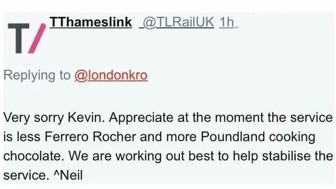 Thameslink's controversial tweet