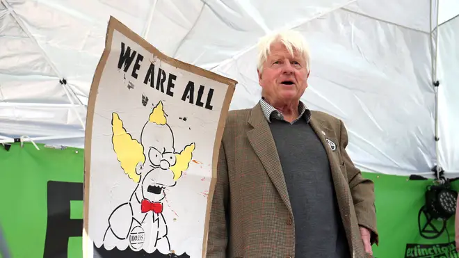 Boris Johnson's father, Stanley Johnson, also showed up at the protests